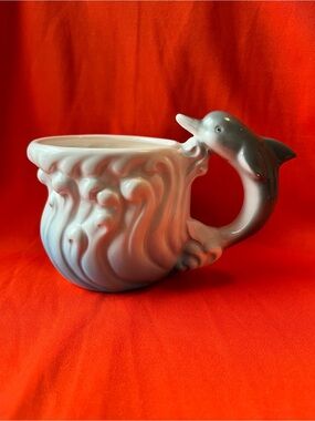 Vintage Ceramic Fitz and Floyd Ecology Dolphin Handle small Picture.4”x6”